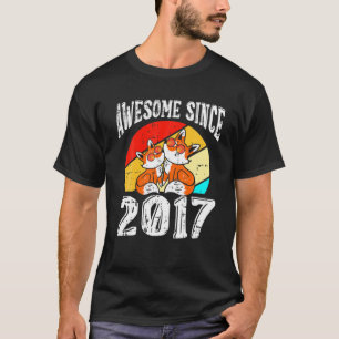Fox Awesome Since 2017 5Th Birthday 5 Years Old Fo T-Shirt