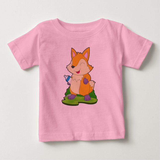 Fox Baby bottle Milk Baby T-Shirt (Front)
