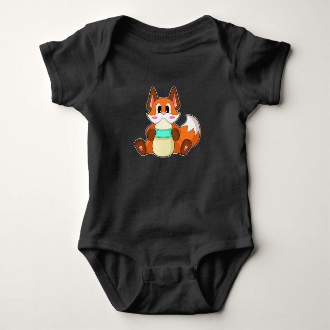 Fox Baby bottle Milk Bodysuit (Front)
