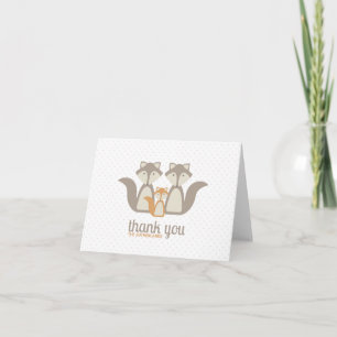 Fox Baby/Family Thank You Note Card