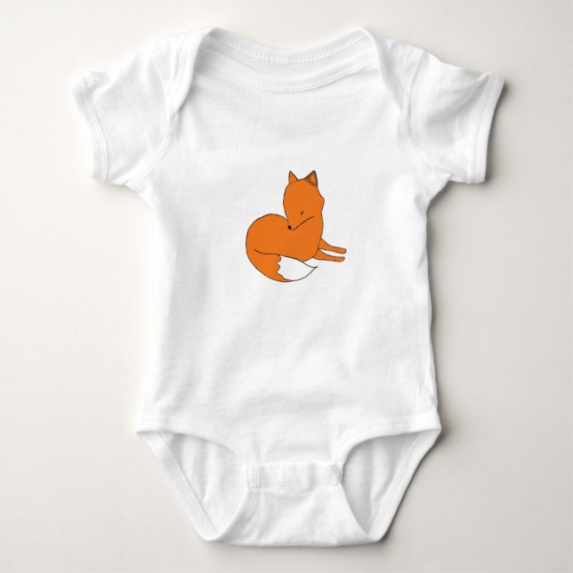 Fox Baby Jersey Bodysuit, White Baby Bodysuit (Front)