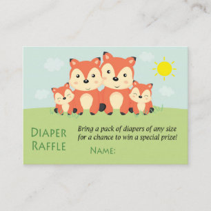 Fox baby shower bingo card