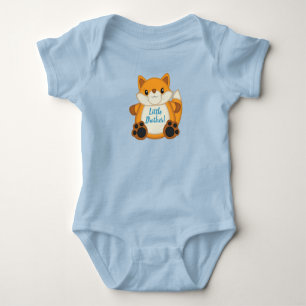 Fox Baby Shower Blue Bodysuit