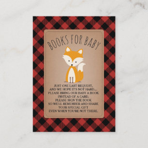 Fox Baby Shower Book Request Enclosure Card