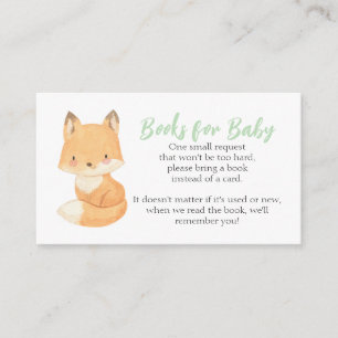 Fox Baby Shower Book Request Enclosure Card