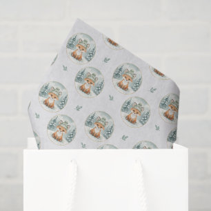 Fox Baby Shower Gift Tissue Paper Winter Woodland