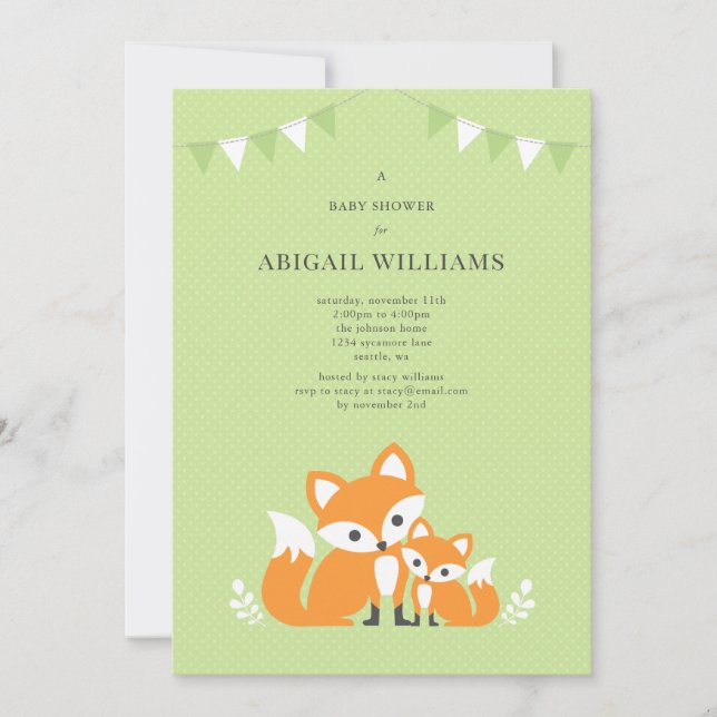 Fox Baby Shower Invitation (Front)