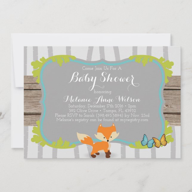 Fox Baby Shower Invite (Front)