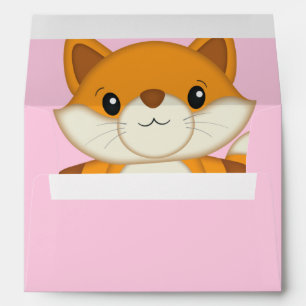 Fox Baby Shower Pink Envelope