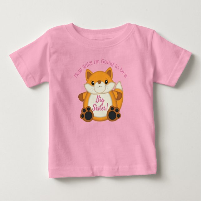 Fox Baby Shower Pink T-Shirt (Front)
