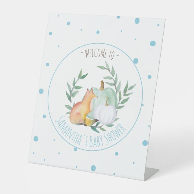 Fox Baby Shower Sign – Boy Fall Theme (Front)