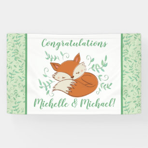 Fox Baby Shower Woodland Animals Banner