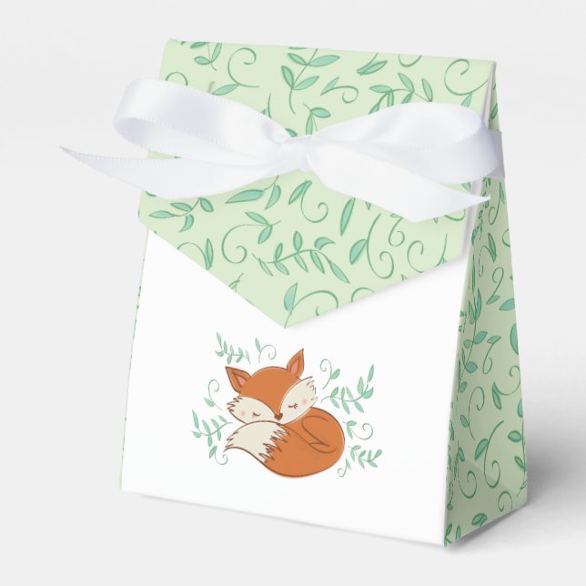 Fox Baby Shower Woodland Animals Favour Box (Front Side)