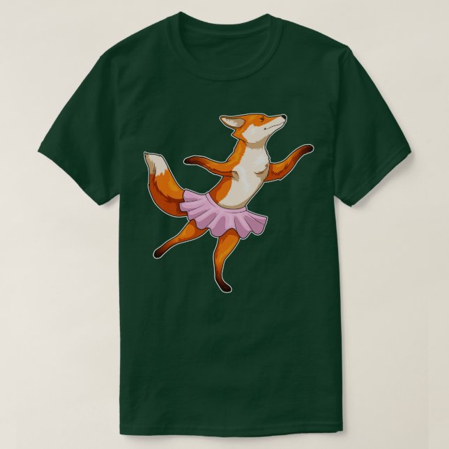 Fox Ballerina Ballet Dance T-Shirt (Design Front)