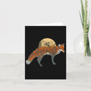 Fox Beautiful Animal Fall Tree Forest Vintage Fox  Card