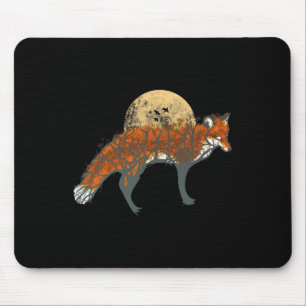 Fox Beautiful Animal Fall Tree Forest Vintage Fox  Mouse Pad