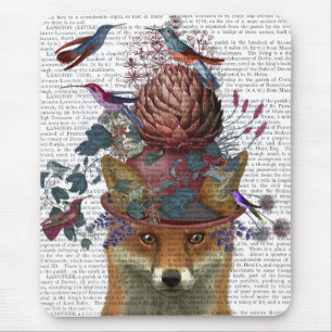 Fox Birdkeeper with Artichoke Mouse Pad