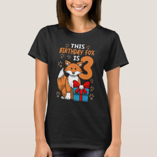 Fox Birthday 3rd Birthday Party Girl Animal Kids T-Shirt