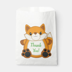 Fox Birthday Party Green Favour Bags