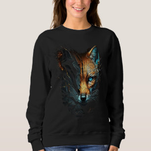 Fox Blue Eyes Animal Print Fox Sweatshirt