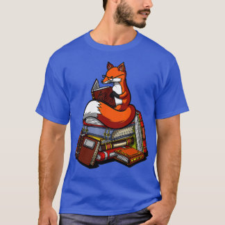 Fox Book Reading Nerd Cute Animal Librarian Women T-Shirt