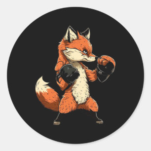 Fox Boxing Gloves Boxer Mma Kickboxer Kickboxing B Classic Round Sticker