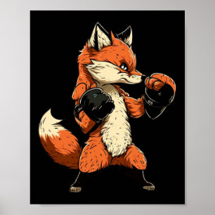 Fox Boxing Gloves Boxer Mma Kickboxer Kickboxing B Poster