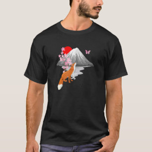 Fox Butterfly With Cherry Blossom Wing Japanese Sa T-Shirt