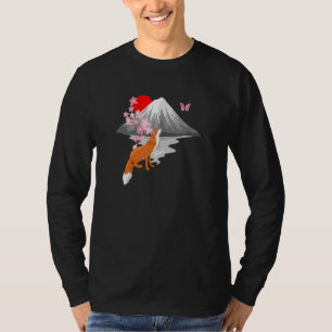 Fox Butterfly With Cherry Blossom Wing Japanese Sa T-Shirt