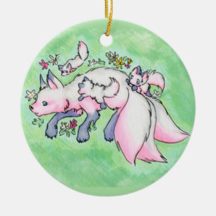 Fox Ceramic Tree Decoration