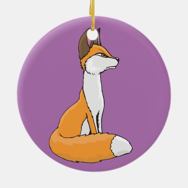 Fox Ceramic Tree Decoration (Back)