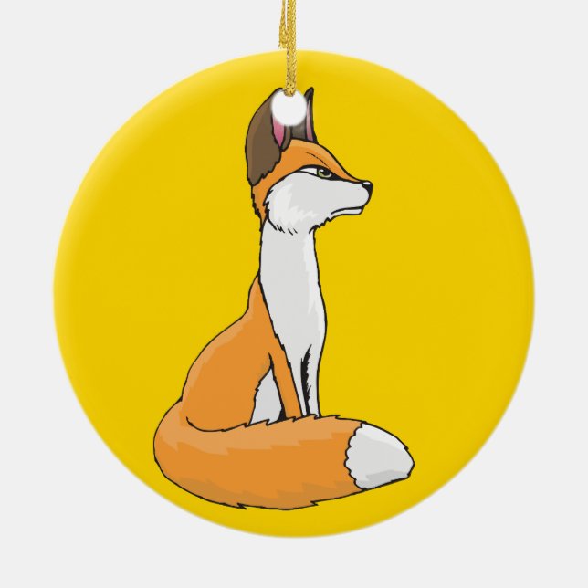 Fox Ceramic Tree Decoration (Back)
