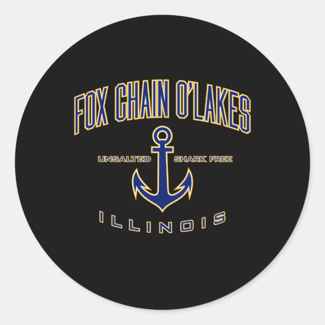 Fox Chain O'Lakes Il For Classic Round Sticker (Front)