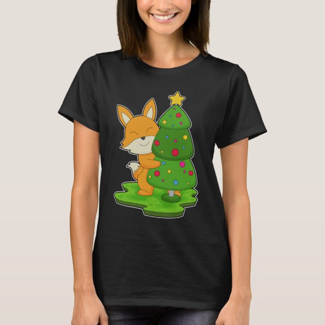 Fox Christmas Christmas tree T-Shirt (Front)