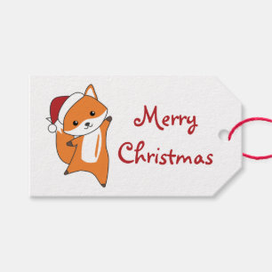 Fox Christmas Snow Winter Animals Foxes Trucker Ha Gift Tags