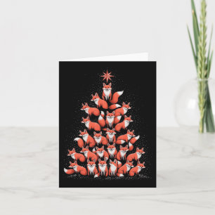 Fox Christmas Tree Fox Xmas Tree Women &amp; Boys  Card