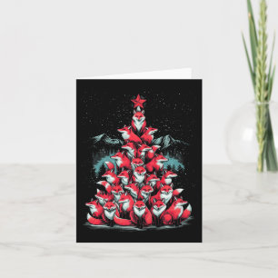 Fox Christmas Tree Fox Xmas Tree Women &amp; Boys  Card