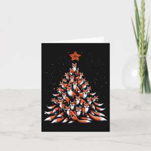 Fox Christmas Tree Fox Xmas Tree Women &amp; Boys  Card