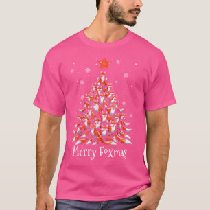 Fox Christmas Tree Foxes Xmas For Women Men T-Shirt
