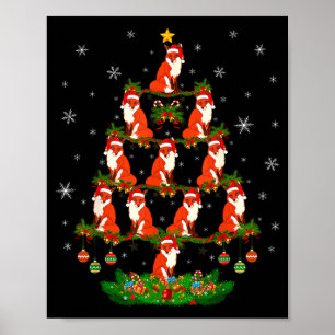 Fox Christmas Tree Funny Xmas Lover  Poster