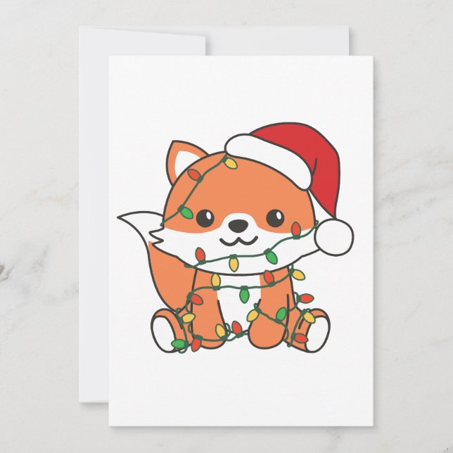 Fox Christmas Winter Animals Holiday Foxes Card (Front)
