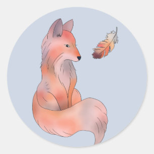 fox classic round sticker