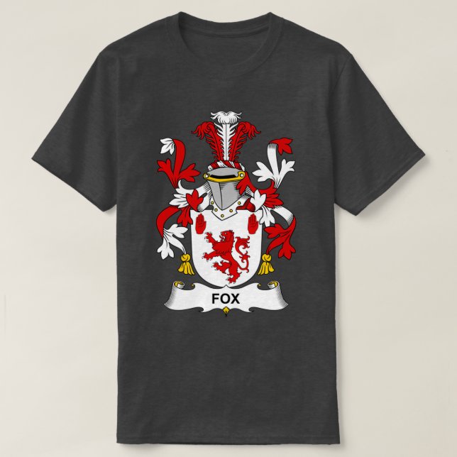 Fox Coat of Arms Family Crest  T-Shirt (Design Front)
