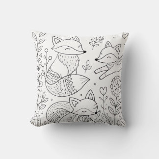 Fox Colouring Book Pillow