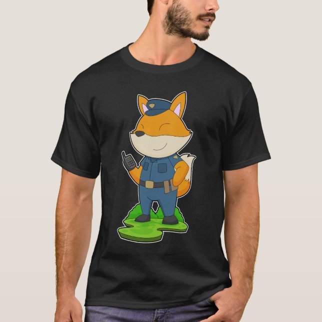 Fox Cop Microphone Police T-Shirt (Front)