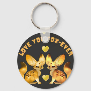  Fox Couple Valentine Art Key Ring