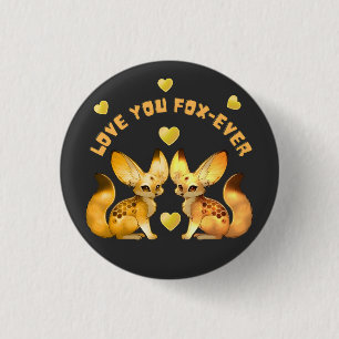  Fox Couple Valentine Art T-Shirt 3 Cm Round Badge
