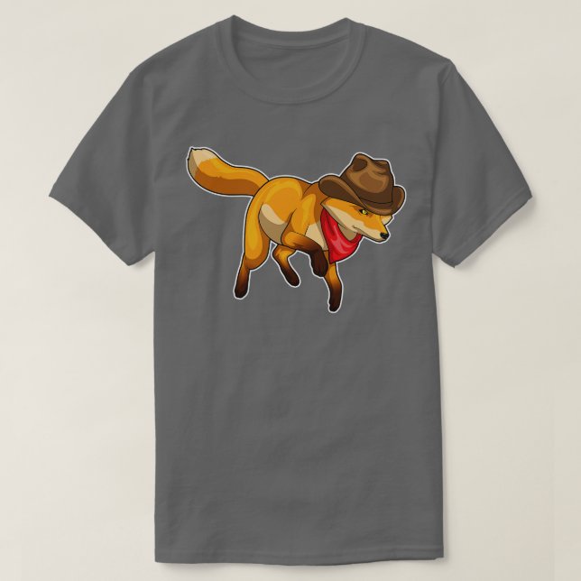 Fox Cowboy Cowboy hat T-Shirt (Design Front)
