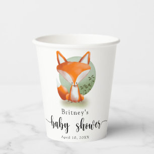 Fox cub - baby shower paper cups