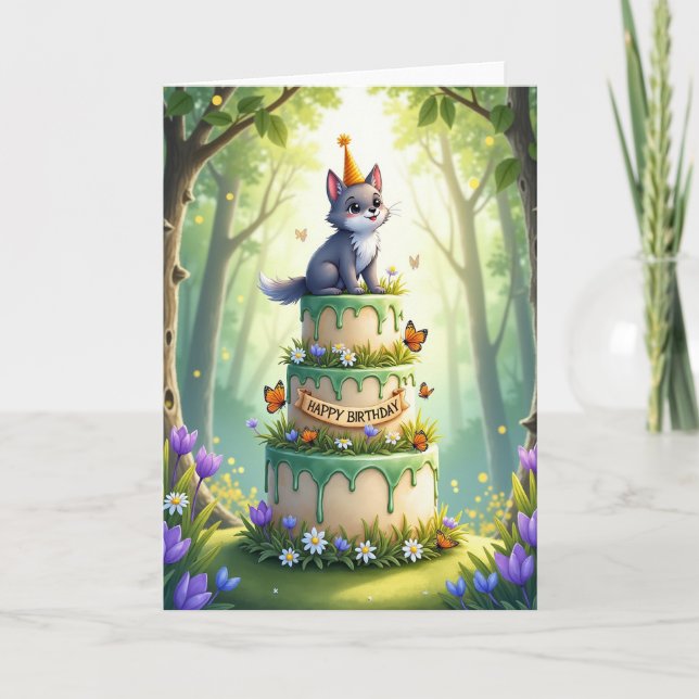 Fox Cub Birthday Card (Front)